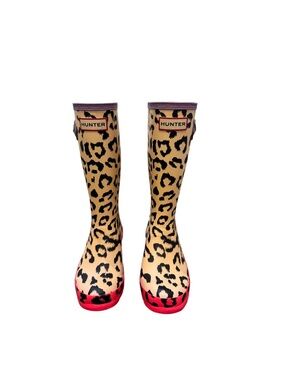 Hunter Girls Leopard Cheetah Animal Print Rain Boots EU 33 US 2 🐆🌧️